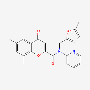 6,8-dimethyl-N-[(5-methylfuran-2-yl)methyl]-4-oxo-N-(pyridin-2-yl)-4H-chromene-2-carboxamide