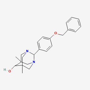 2-[4-(Benzyloxy)phenyl]-5,7-dimethyl-1,3-diazatricyclo[3.3.1.1~3,7~]decan-6-ol