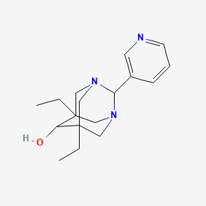 5,7-Diethyl-2-(3-pyridyl)-1,3-diazatricyclo[3.3.1.1~3,7~]decan-6-OL