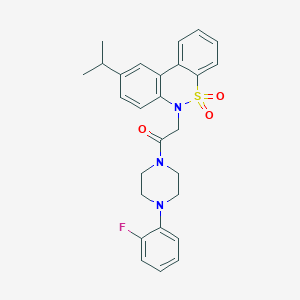 1-[4-(2-Fluorophenyl)-1-piperazinyl]-2-(9-isopropyl-5,5-dioxido-6H-dibenzo[C,E][1,2]thiazin-6-YL)ethanone