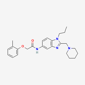 2-(2-methylphenoxy)-N-[2-(piperidin-1-ylmethyl)-1-propyl-1H-benzimidazol-5-yl]acetamide