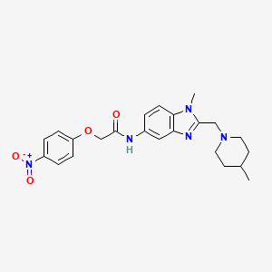 N-{1-methyl-2-[(4-methylpiperidin-1-yl)methyl]-1H-benzimidazol-5-yl}-2-(4-nitrophenoxy)acetamide