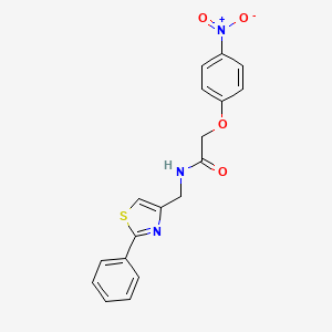 2-(4-nitrophenoxy)-N-[(2-phenyl-1,3-thiazol-4-yl)methyl]acetamide