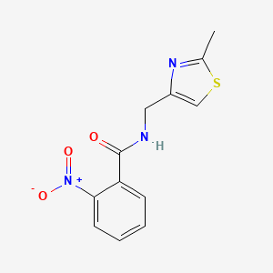 molecular formula C12H11N3O3S B11363997 N-[(2-methyl-1,3-thiazol-4-yl)methyl]-2-nitrobenzamide 