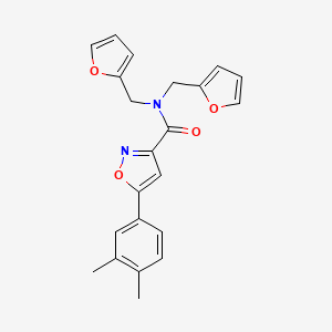 5-(3,4-dimethylphenyl)-N,N-bis(furan-2-ylmethyl)-1,2-oxazole-3-carboxamide