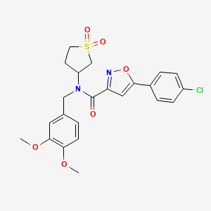 molecular formula C23H23ClN2O6S B11364029 5-(4-chlorophenyl)-N-(3,4-dimethoxybenzyl)-N-(1,1-dioxidotetrahydrothiophen-3-yl)-1,2-oxazole-3-carboxamide 