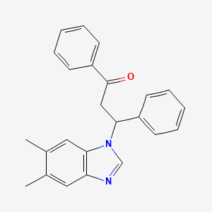 3-(5,6-dimethyl-1H-benzimidazol-1-yl)-1,3-diphenylpropan-1-one