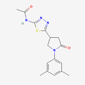 N-{5-[1-(3,5-dimethylphenyl)-5-oxopyrrolidin-3-yl]-1,3,4-thiadiazol-2-yl}acetamide