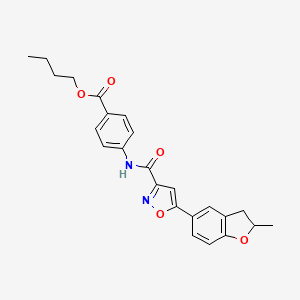 molecular formula C24H24N2O5 B11364054 Butyl 4-({[5-(2-methyl-2,3-dihydro-1-benzofuran-5-yl)-1,2-oxazol-3-yl]carbonyl}amino)benzoate 