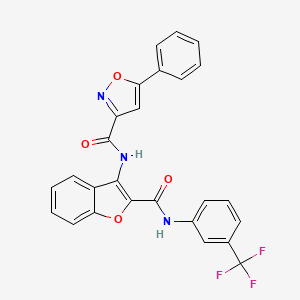 molecular formula C26H16F3N3O4 B11364058 5-phenyl-N-(2-{[3-(trifluoromethyl)phenyl]carbamoyl}-1-benzofuran-3-yl)-1,2-oxazole-3-carboxamide 