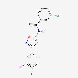 3-chloro-N-[3-(3,4-difluorophenyl)-1,2-oxazol-5-yl]benzamide