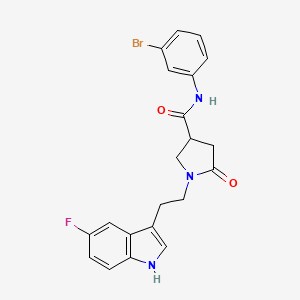 molecular formula C21H19BrFN3O2 B11364067 N-(3-bromophenyl)-1-[2-(5-fluoro-1H-indol-3-yl)ethyl]-5-oxopyrrolidine-3-carboxamide 