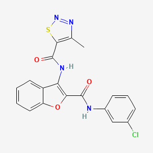 N-{2-[(3-chlorophenyl)carbamoyl]-1-benzofuran-3-yl}-4-methyl-1,2,3-thiadiazole-5-carboxamide