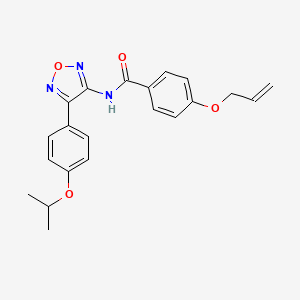 molecular formula C21H21N3O4 B11364116 N-{4-[4-(propan-2-yloxy)phenyl]-1,2,5-oxadiazol-3-yl}-4-(prop-2-en-1-yloxy)benzamide 