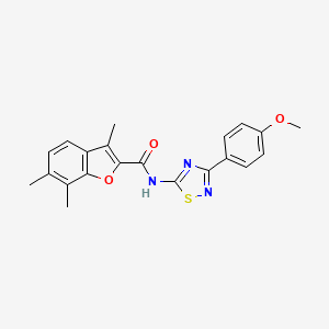 molecular formula C21H19N3O3S B11364129 N-[3-(4-methoxyphenyl)-1,2,4-thiadiazol-5-yl]-3,6,7-trimethyl-1-benzofuran-2-carboxamide 