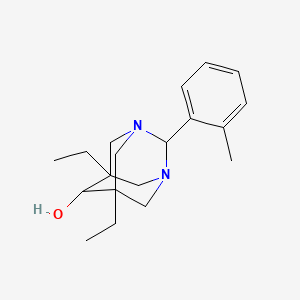 molecular formula C19H28N2O B11364165 5,7-Diethyl-2-(2-methylphenyl)-1,3-diazatricyclo[3.3.1.1~3,7~]decan-6-ol 