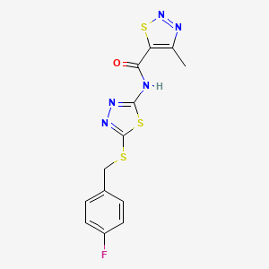 N-{5-[(4-fluorobenzyl)sulfanyl]-1,3,4-thiadiazol-2-yl}-4-methyl-1,2,3-thiadiazole-5-carboxamide