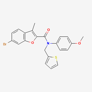 molecular formula C22H18BrNO3S B11364176 6-bromo-N-(4-methoxyphenyl)-3-methyl-N-(thiophen-2-ylmethyl)-1-benzofuran-2-carboxamide 