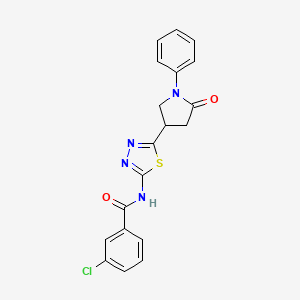 3-chloro-N-[5-(5-oxo-1-phenylpyrrolidin-3-yl)-1,3,4-thiadiazol-2-yl]benzamide