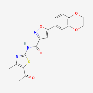 N-(5-acetyl-4-methyl-1,3-thiazol-2-yl)-5-(2,3-dihydro-1,4-benzodioxin-6-yl)-1,2-oxazole-3-carboxamide