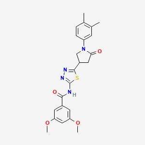 N-{5-[1-(3,4-dimethylphenyl)-5-oxopyrrolidin-3-yl]-1,3,4-thiadiazol-2-yl}-3,5-dimethoxybenzamide