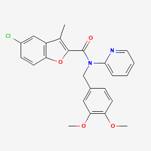 5-chloro-N-(3,4-dimethoxybenzyl)-3-methyl-N-(pyridin-2-yl)-1-benzofuran-2-carboxamide