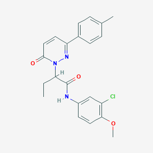 molecular formula C22H22ClN3O3 B11364244 N-(3-chloro-4-methoxyphenyl)-2-[3-(4-methylphenyl)-6-oxopyridazin-1(6H)-yl]butanamide 