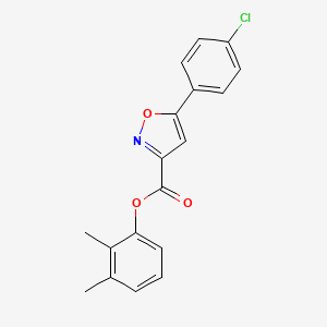 molecular formula C18H14ClNO3 B11364265 2,3-Dimethylphenyl 5-(4-chlorophenyl)-1,2-oxazole-3-carboxylate 