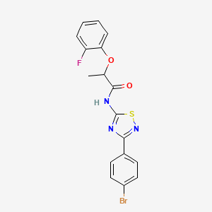 molecular formula C17H13BrFN3O2S B11364289 N-[3-(4-bromophenyl)-1,2,4-thiadiazol-5-yl]-2-(2-fluorophenoxy)propanamide 