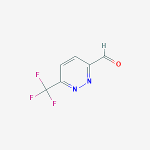 B113643 6-(Trifluoromethyl)pyridazine-3-carbaldehyde CAS No. 1245643-49-5