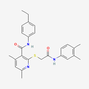 2-({2-[(3,4-dimethylphenyl)amino]-2-oxoethyl}sulfanyl)-N-(4-ethylphenyl)-4,6-dimethylpyridine-3-carboxamide