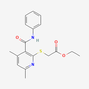 Ethyl {[4,6-dimethyl-3-(phenylcarbamoyl)pyridin-2-yl]sulfanyl}acetate