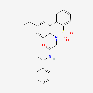 2-(9-ethyl-5,5-dioxido-6H-dibenzo[c,e][1,2]thiazin-6-yl)-N-(1-phenylethyl)acetamide