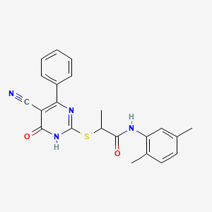 2-[(5-Cyano-6-oxo-4-phenyl-1,6-dihydropyrimidin-2-YL)sulfanyl]-N-(2,5-dimethylphenyl)propanamide