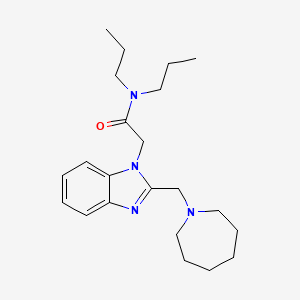 molecular formula C22H34N4O B11364317 2-[2-(azepan-1-ylmethyl)-1H-benzimidazol-1-yl]-N,N-dipropylacetamide 