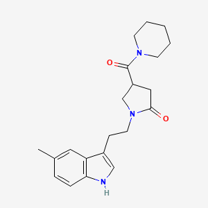 molecular formula C21H27N3O2 B11364322 1-[2-(5-methyl-1H-indol-3-yl)ethyl]-4-(piperidin-1-ylcarbonyl)pyrrolidin-2-one 