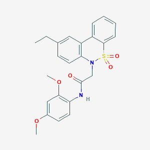 N-(2,4-dimethoxyphenyl)-2-(9-ethyl-5,5-dioxido-6H-dibenzo[c,e][1,2]thiazin-6-yl)acetamide