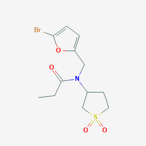 N-[(5-bromofuran-2-yl)methyl]-N-(1,1-dioxidotetrahydrothiophen-3-yl)propanamide