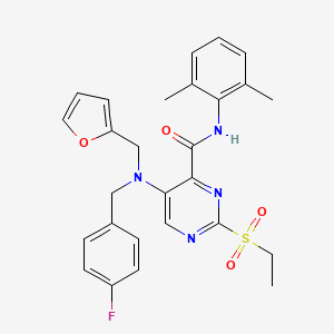 N-(2,6-dimethylphenyl)-2-(ethylsulfonyl)-5-[(4-fluorobenzyl)(furan-2-ylmethyl)amino]pyrimidine-4-carboxamide