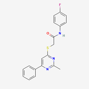 N-(4-fluorophenyl)-2-((2-methyl-6-phenylpyrimidin-4-yl)thio)acetamide