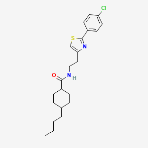 4-butyl-N-{2-[2-(4-chlorophenyl)-1,3-thiazol-4-yl]ethyl}cyclohexanecarboxamide