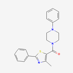 molecular formula C21H21N3OS B11364440 1-(4-Methyl-2-phenyl-1,3-thiazole-5-carbonyl)-4-phenylpiperazine 