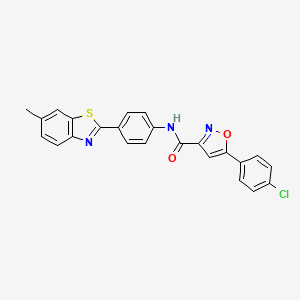 5-(4-chlorophenyl)-N-[4-(6-methyl-1,3-benzothiazol-2-yl)phenyl]-1,2-oxazole-3-carboxamide