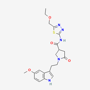 molecular formula C21H25N5O4S B11364466 N-[5-(ethoxymethyl)-1,3,4-thiadiazol-2-yl]-1-[2-(5-methoxy-1H-indol-3-yl)ethyl]-5-oxopyrrolidine-3-carboxamide 