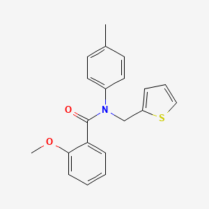 molecular formula C20H19NO2S B11364467 2-methoxy-N-(4-methylphenyl)-N-(thiophen-2-ylmethyl)benzamide 