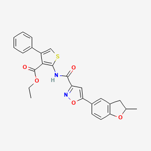 Ethyl 2-({[5-(2-methyl-2,3-dihydro-1-benzofuran-5-yl)-1,2-oxazol-3-yl]carbonyl}amino)-4-phenylthiophene-3-carboxylate