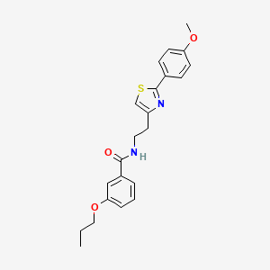 molecular formula C22H24N2O3S B11364482 N-{2-[2-(4-methoxyphenyl)-1,3-thiazol-4-yl]ethyl}-3-propoxybenzamide 