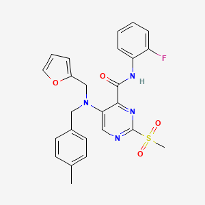 N-(2-fluorophenyl)-5-[(furan-2-ylmethyl)(4-methylbenzyl)amino]-2-(methylsulfonyl)pyrimidine-4-carboxamide