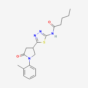 N-{5-[1-(2-methylphenyl)-5-oxopyrrolidin-3-yl]-1,3,4-thiadiazol-2-yl}pentanamide