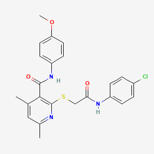 2-({2-[(4-chlorophenyl)amino]-2-oxoethyl}sulfanyl)-N-(4-methoxyphenyl)-4,6-dimethylpyridine-3-carboxamide